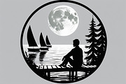 Mindful Lake Meditation Silhouette S, an Illustration by Creativeshirt (Thumbnail 8 of 9)