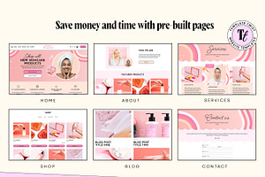 Peach Pink Squarespace Template