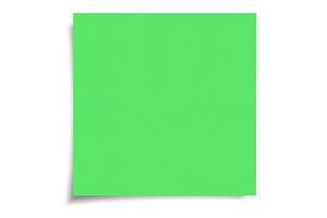 Green sticky note with isolated, a Background Photo by BOOCYS