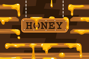 30 Vector Dripping Liquid Honey, a Food Illustration by UoaHH