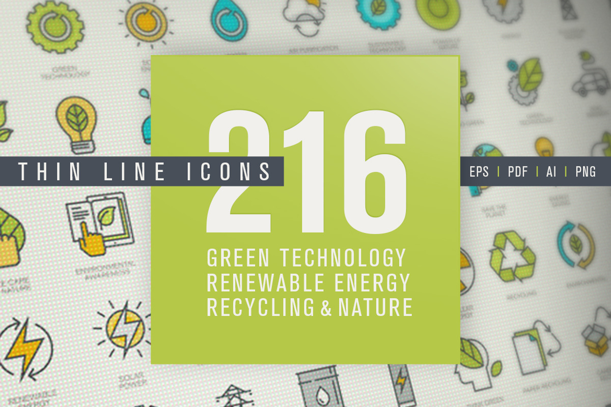 Green Technology icons, an Outline Icon by PureSolution (Photo 1 of 4)