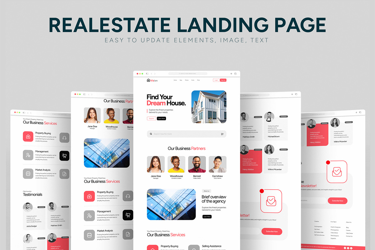 Realestate Website Landing Page, a Landing Page Template by CreativeShaper (Photo 1 of 7)