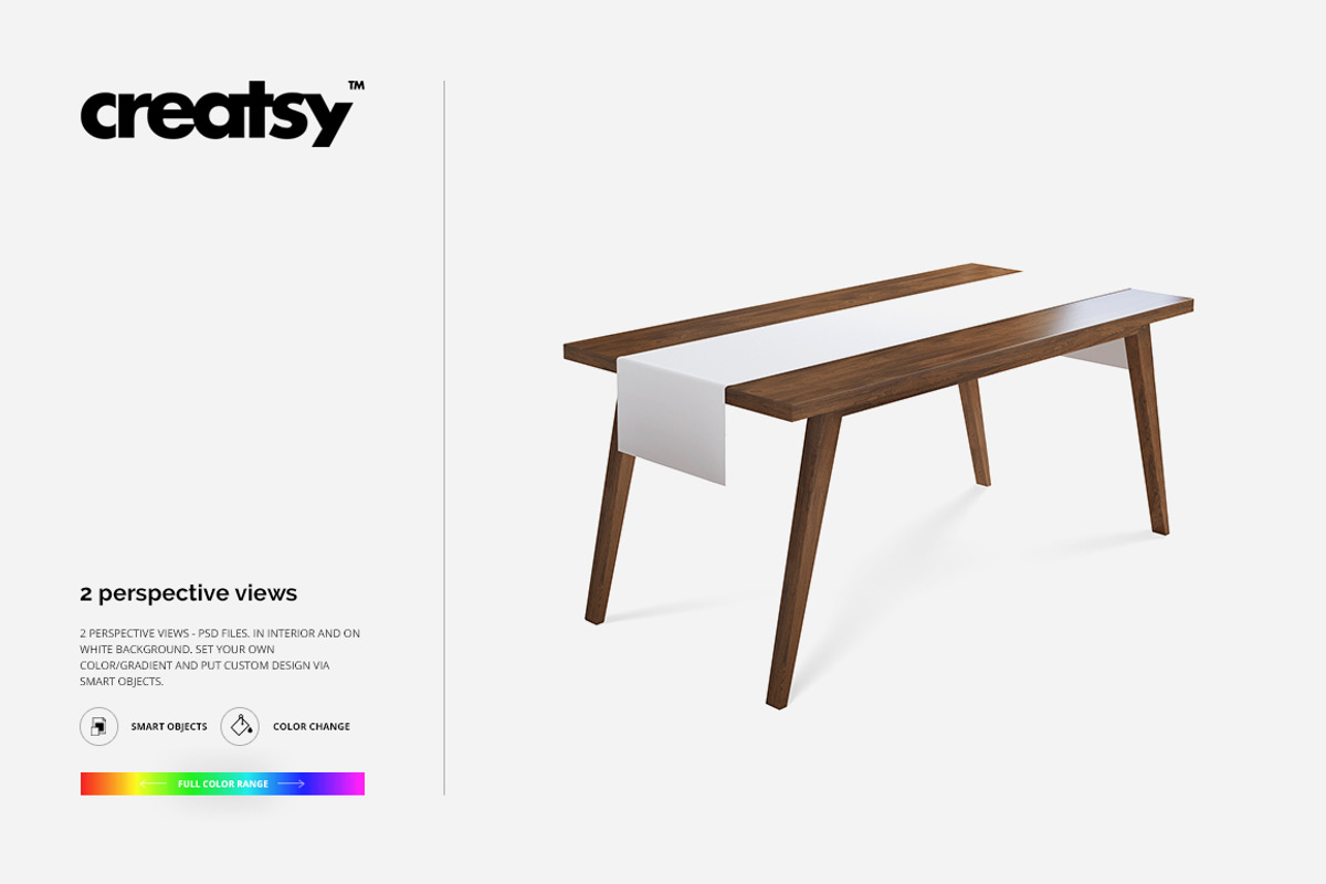 Table Runner Mockup, an Apparel Mockup by creatsy2, image size:1200x800
