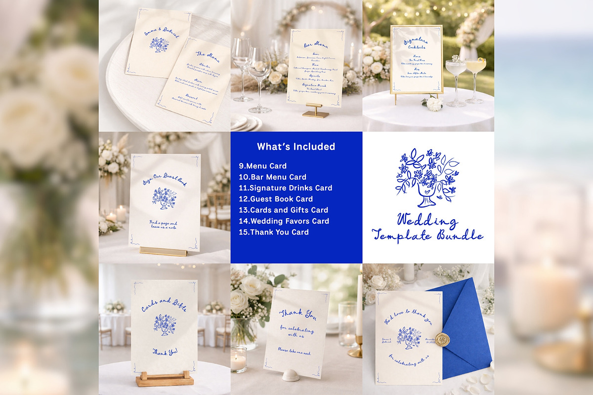Full Wedding Bundle Canva bd001, a Stationery Template by TyphoonStudio (Photo 3 of 5)