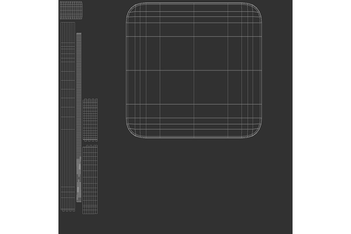 White Square Earring Pair 3D Model, an Object 3D Model by rebrandy (Photo 6 of 9)
