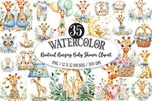 Nautical Nursery Baby Shower Clipart, a Seasonal Illustration by Designking