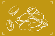 PISTACHIOS LINE ART (12+ ELEMENTS), a Food Illustration by Bonfloret Studio (Thumbnail 2 of 7)
