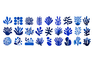 Abstract blue corals. Nautical, an Animal Illustration by Stock-Smart-Start