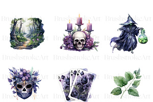 Watercolor Goth Clipart Pack