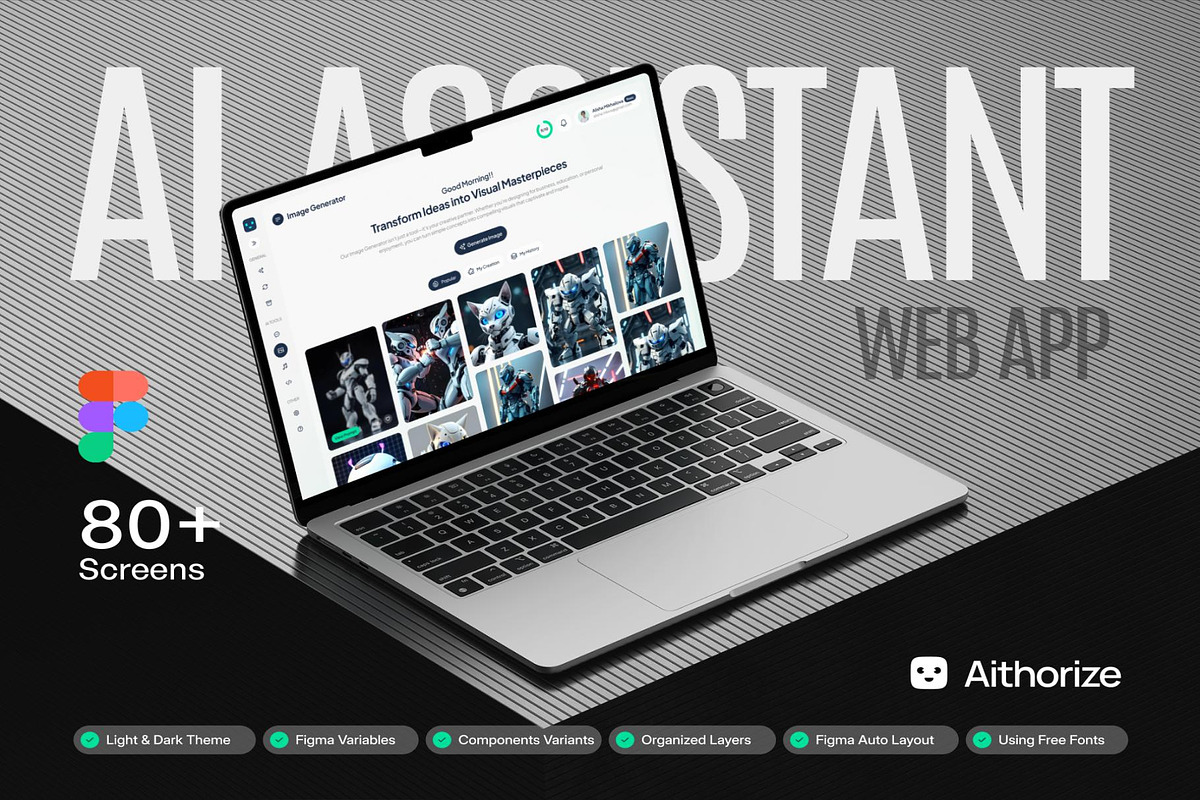 Aithorize - AI Assistant Web App, an UI Kit Template by Lumina_ui_ux202 (Photo 1 of 7)