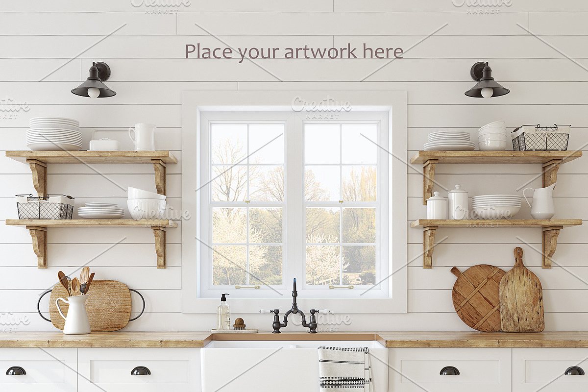 FARMHOUSE KITCHEN mockup, a Household Mockup by MyHomeMockups (Photo 2 of 5)