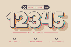 Retro Color - Editable Text Effect,