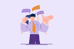 Businessmen Arguing on the Phone, a Person Illustration by Ahmad_Studio