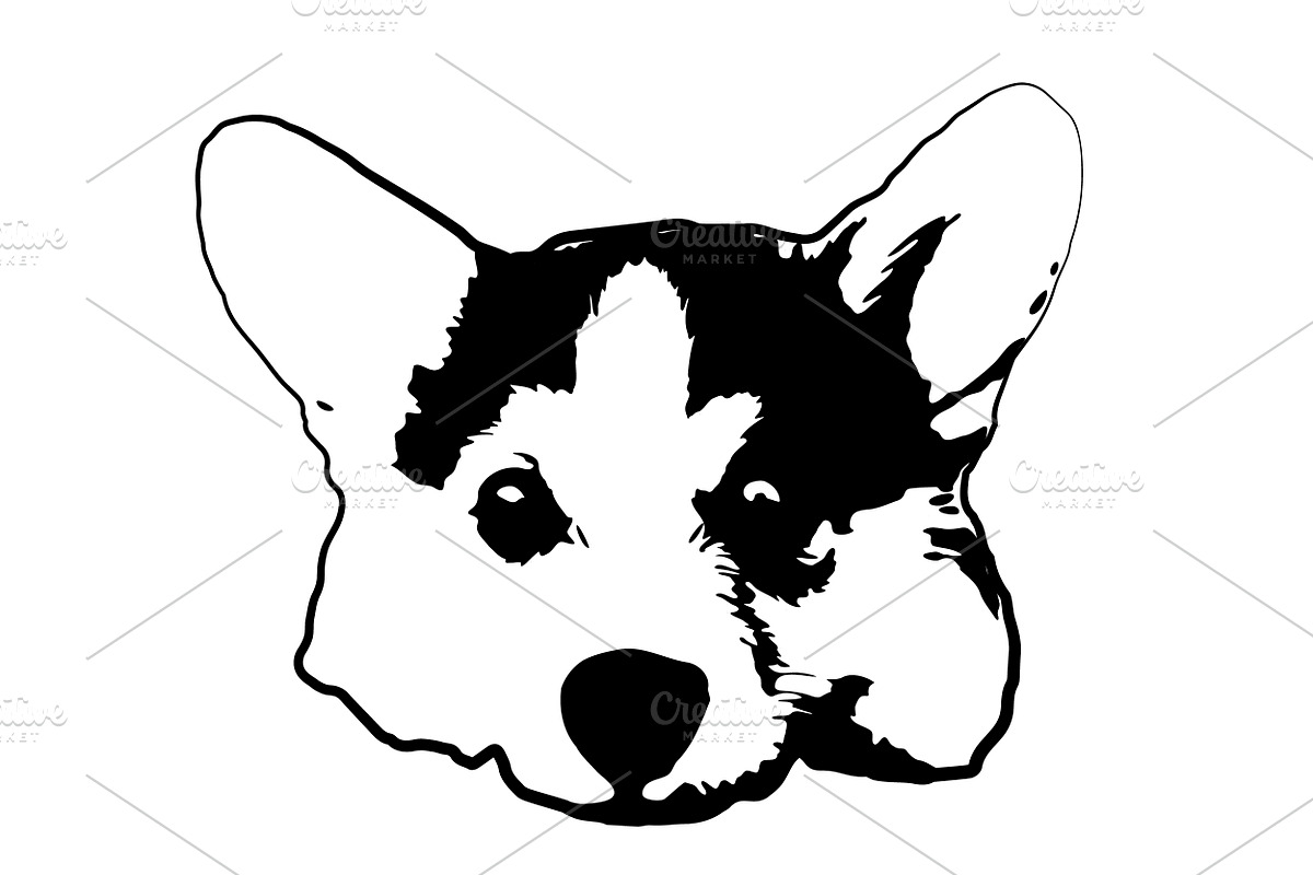 Cute Corgi Dog - black vector svg, an Animal Illustration by Watercolor_Vector Graphic (Photo 6 of 7)