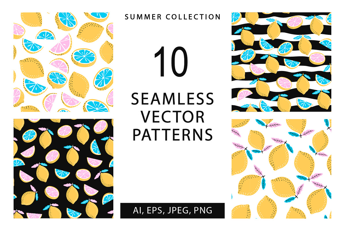 10 seamless summer patterns, banners, a Pattern Graphic by Olena Halahan (Photo 1 of 9)