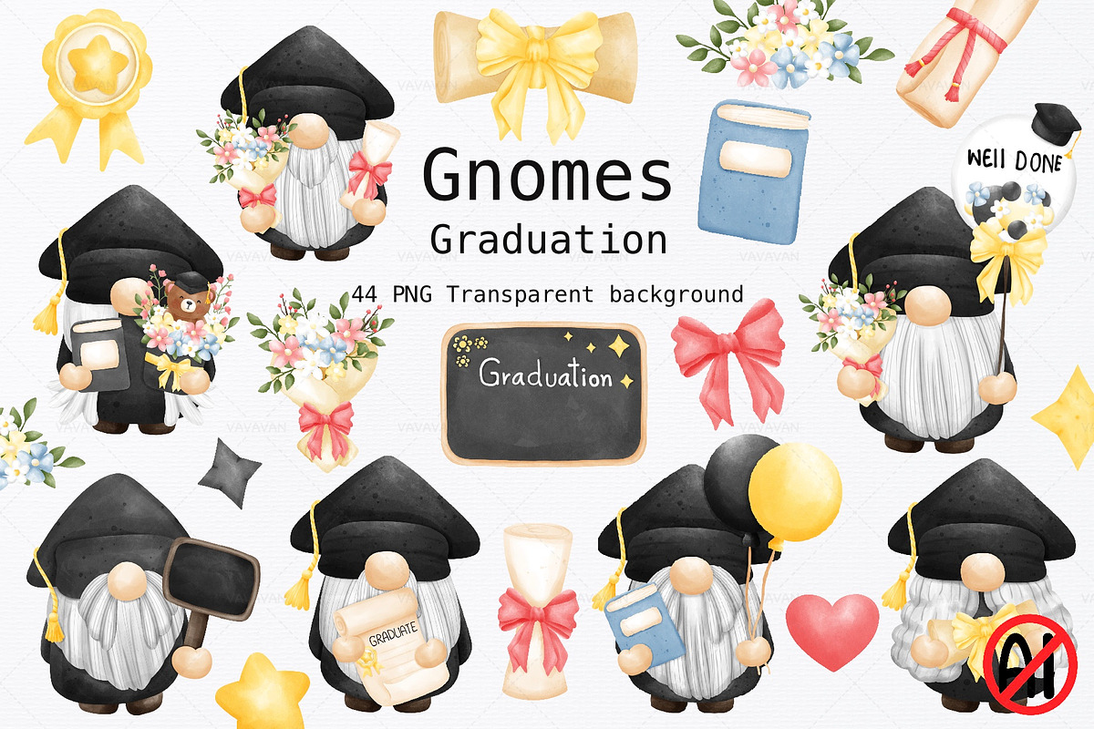 Congrats graduations watercolor, an Education Illustration by Vavavan Artwork (Photo 1 of 3)