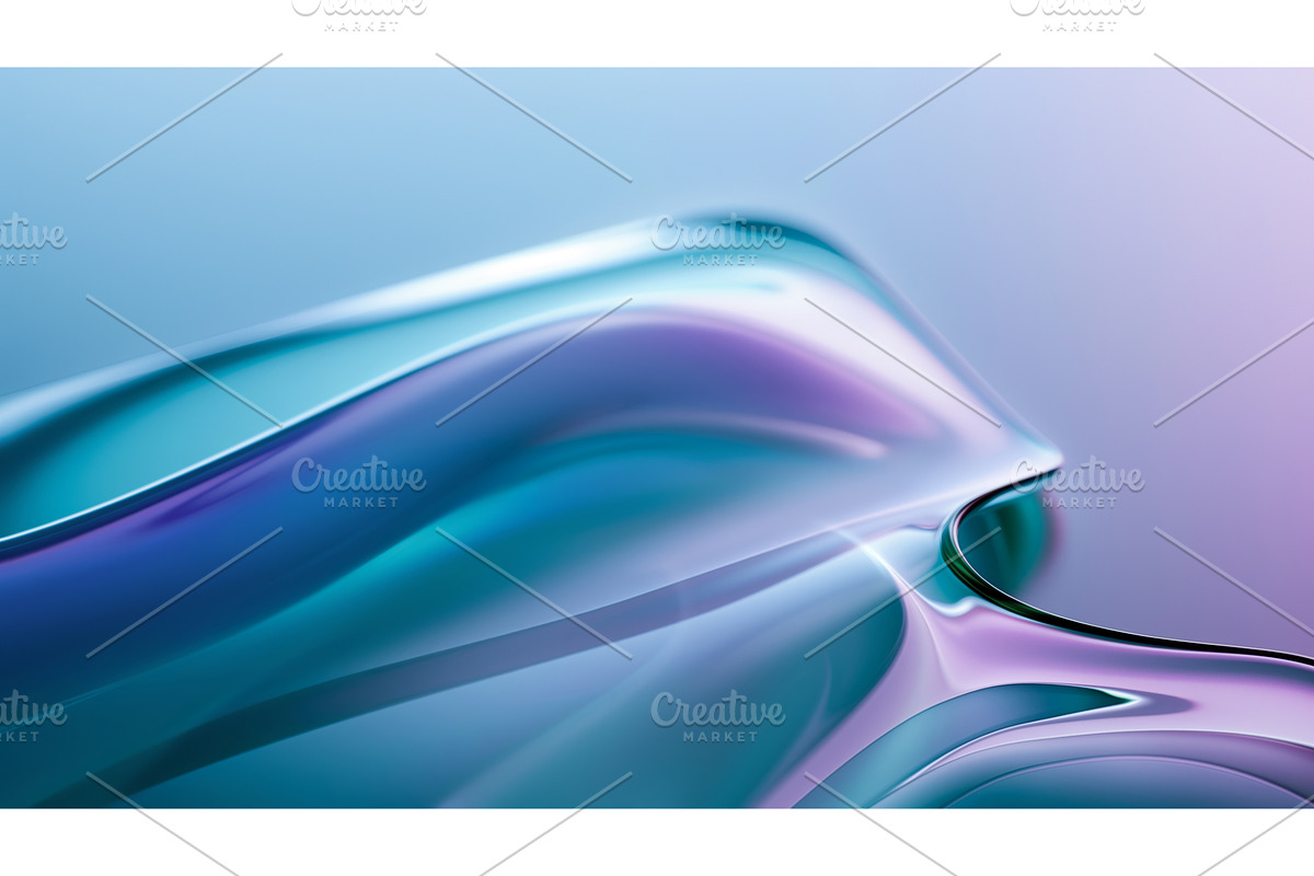 Wavy Glass Shapes Background, an Illustration by BazziBa♥