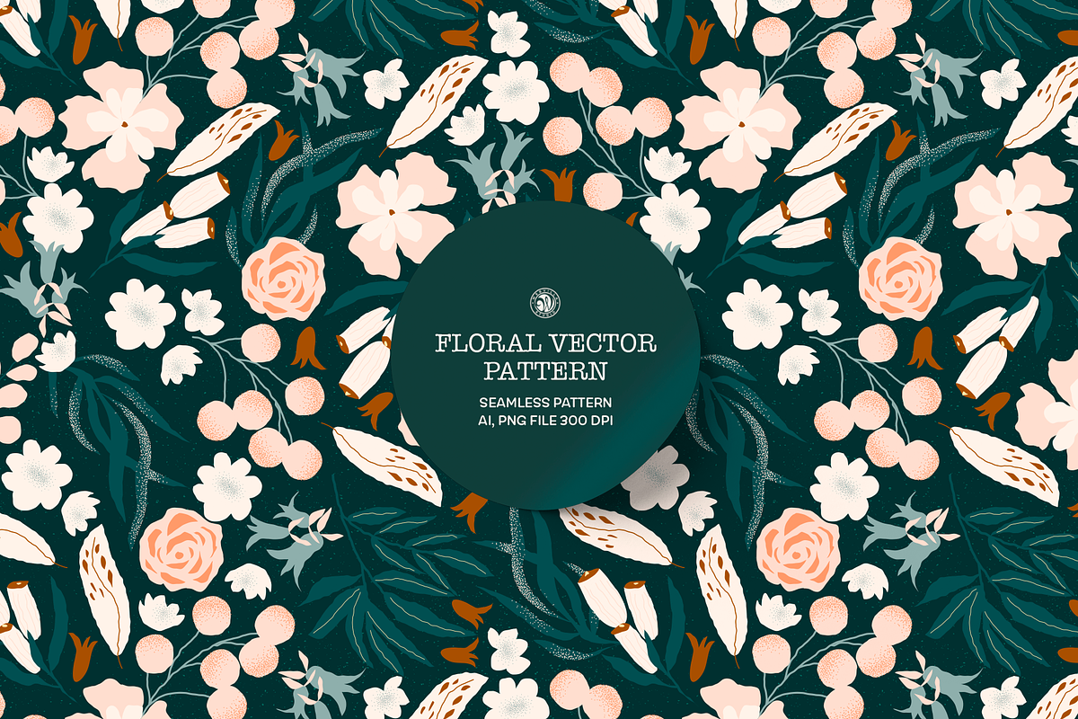 Hand Drawn Vector Floral Pattern, a Pattern Graphic by Webvilla Studio (Photo 1 of 6)