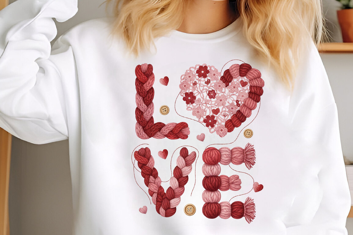 Love Valentines Png, Faux Yarn Valen, an Illustration by Designking (Photo 4 of 6)