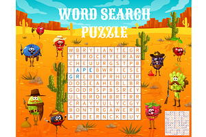 Word Search Puzzle, Wild West