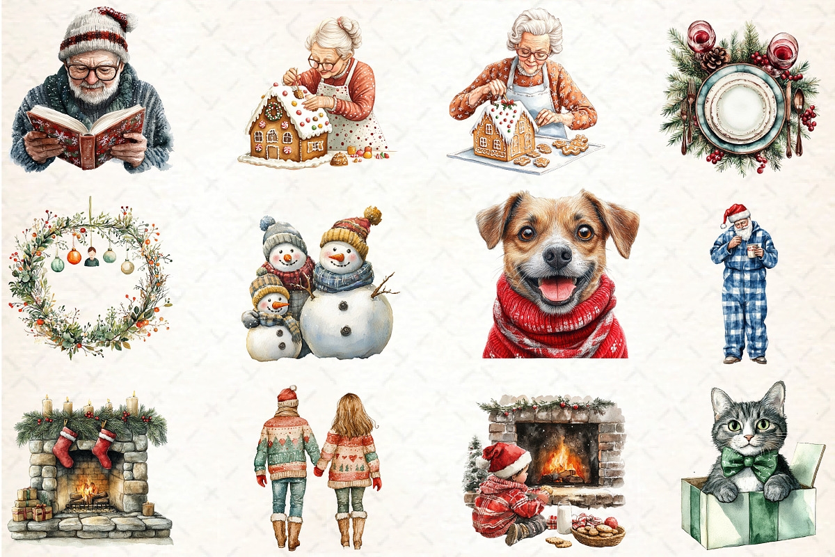 Christmas Family Bundle, an Illustration by DreamCafeArt (Photo 3 of 7)