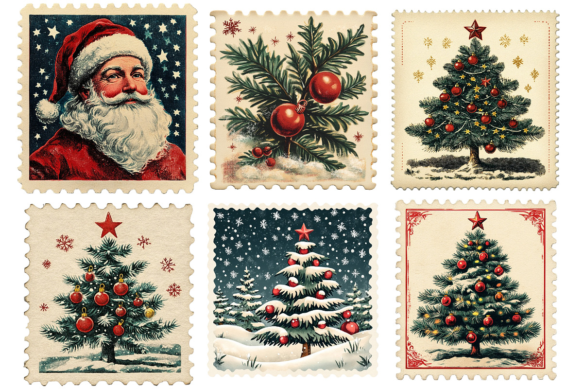 Christmas Postage Stamp Png, an Illustration by SinaCreation (Photo 3 of 5)