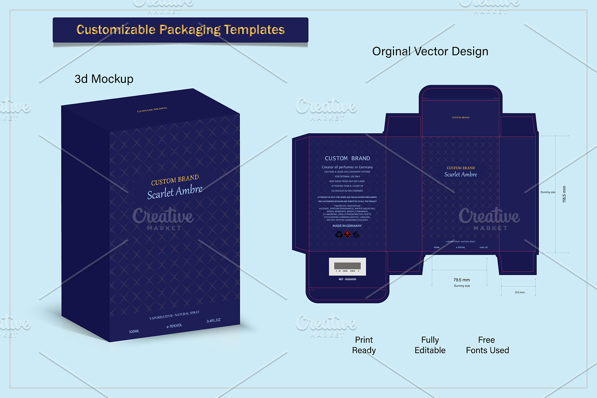 Perfume Packaging box Design 3d mock, an Object Graphic by sumonuix (Photo 2 of 3)