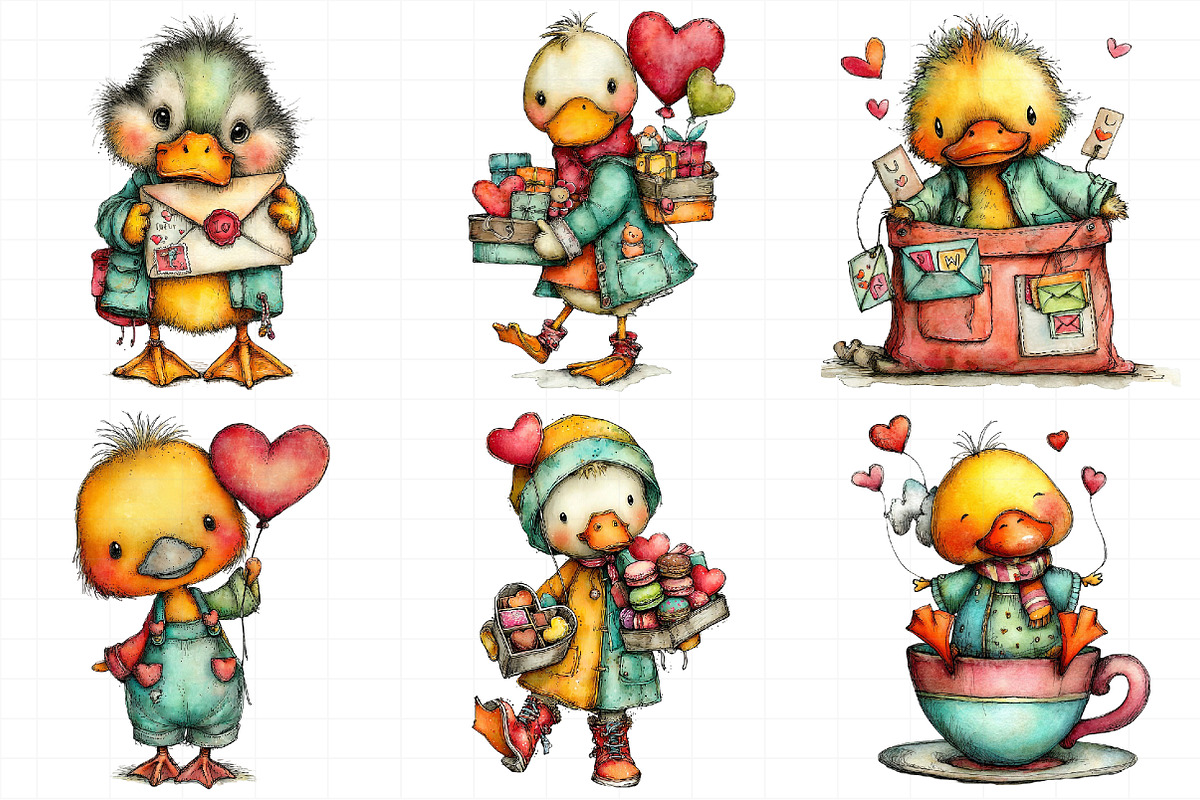 Cute Baby Duck Valentine Clip-art, an Illustration by Daily.Designs (Photo 7 of 8)