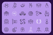 World Peace Day Line Icons Set, an Outline Icon by Adl Studio (Thumbnail 2 of 4)