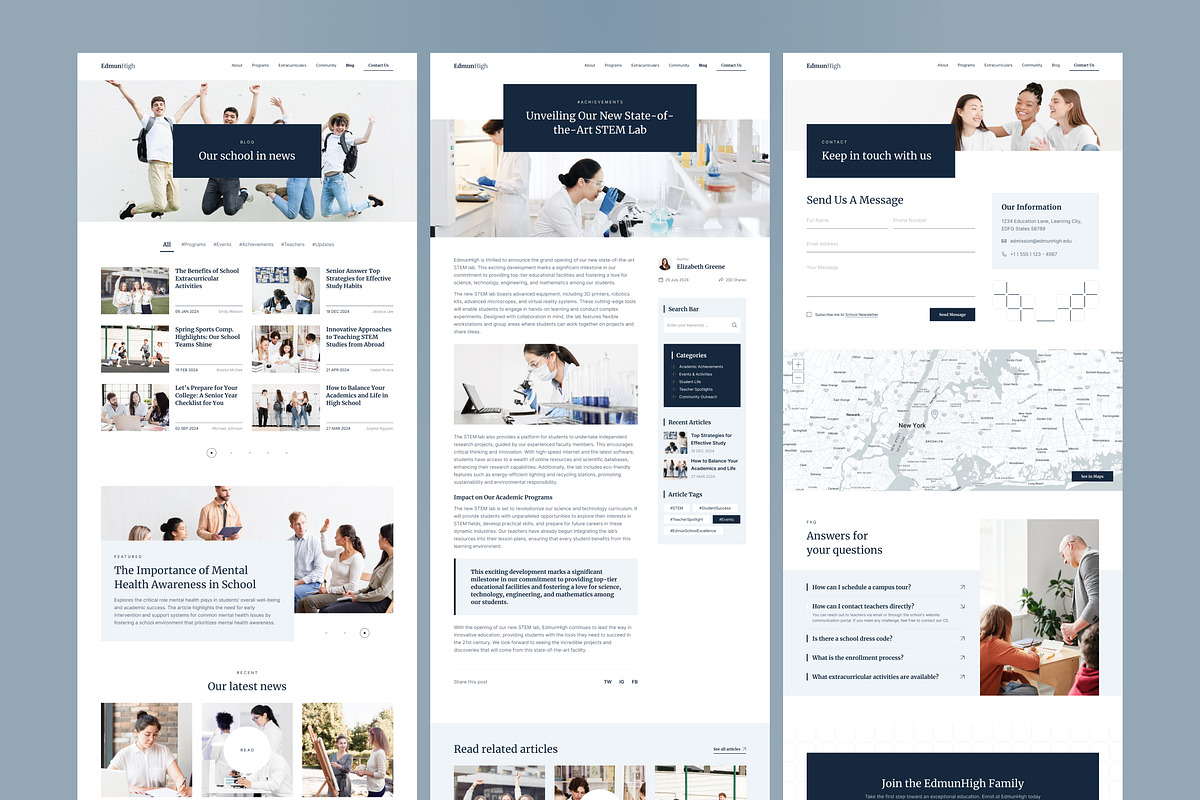 Senior High School Website, an UI Kit Template by peterdraw (Photo 8 of 9)