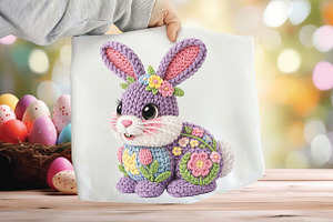 Faux Yarn Easter Bunny PNG, an Illustration by CraftArtStudio