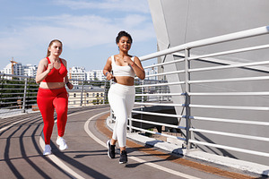 Two females in sportswear, a Sports & Recreation Photo by Artem Varnitsin