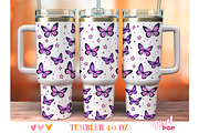 Butterflies 40 oz Quencher Tumbler, a Graphic by TumblerArtDS (Thumbnail 3 of 4)
