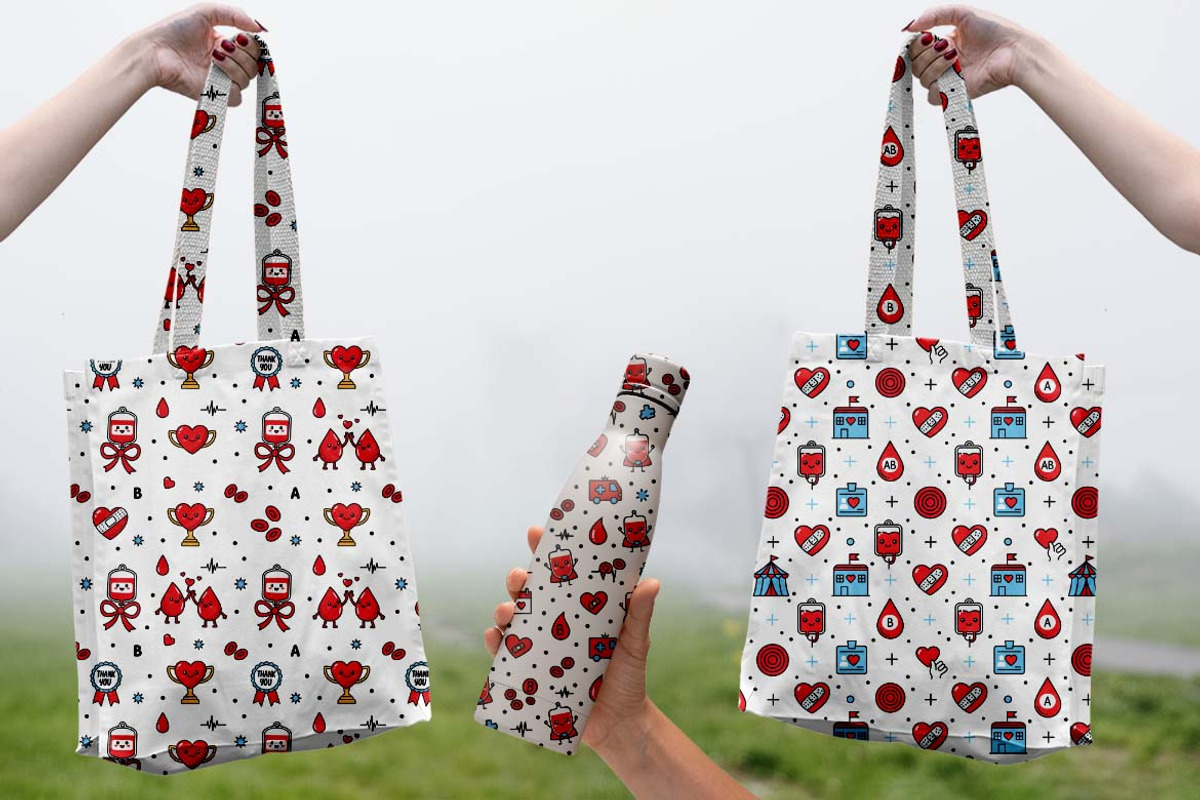 Kawaii Blood Donation Patterns SVG, a Pattern Graphic by one-touch (Photo 3 of 19)