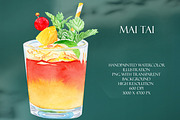 Mai Tai Watercolor Cocktail, a Food Illustration by Olexandra Mur (Thumbnail 1 of 3)