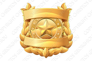 Police Military Badge Star Shield, an Object Illustration by Christos Georghiou