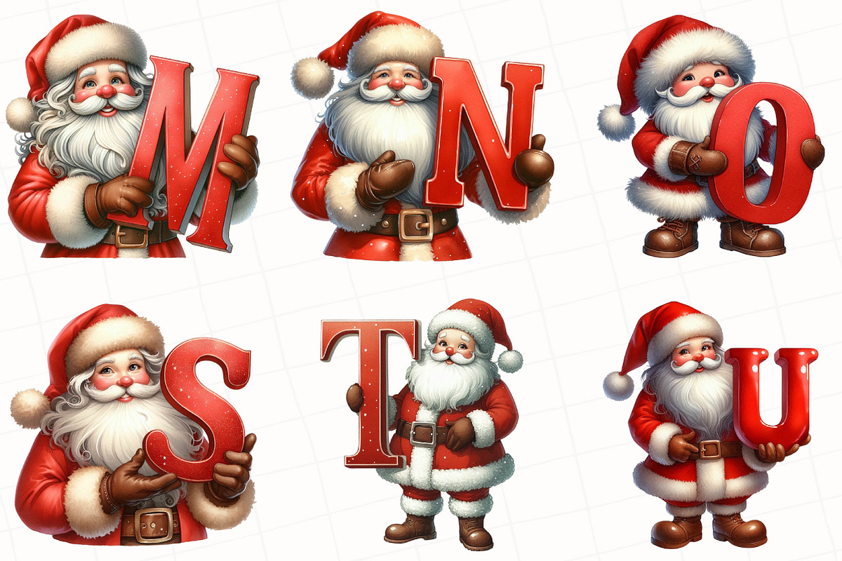 Christmas Santa Alphabet Clipart, an Illustration by OK Design (Photo 4 of 5)