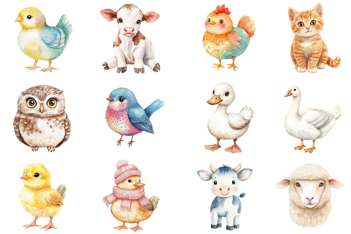 Cute Farm Clipart, an Illustration by CitraGraphics (Photo 2 of 5)