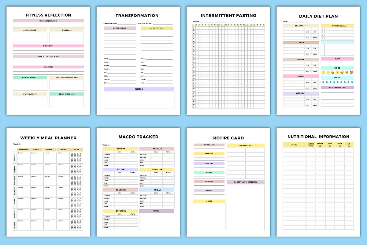 2025 Fitness Planner Bundle Canva, a Stationery Template by Designmela01 (Photo 5 of 6)