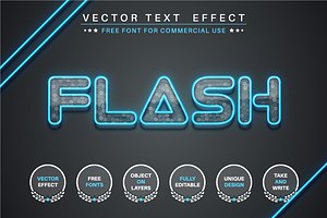 Flash Glass - Editable Text Effect