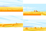 Harvesting fields of grain, a Food Illustration by Oceloti (Thumbnail 1 of 5)