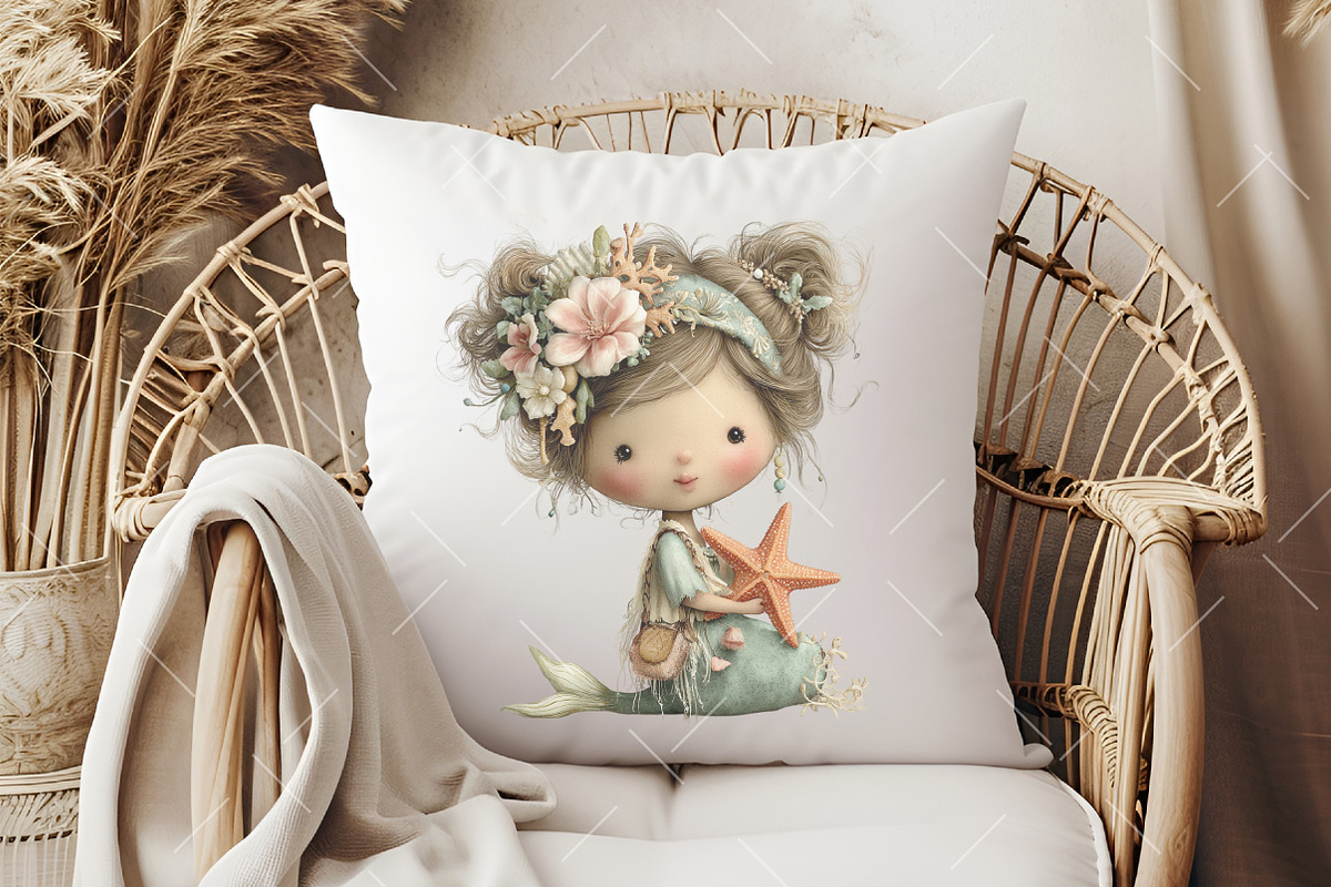 Whimsical Summer Mermaid Clipart, an Illustration by OK Design (Photo 6 of 6)