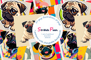 Pugs Clipart Set, an Animal Illustration by AG Mockups (Thumbnail 1 of 6)