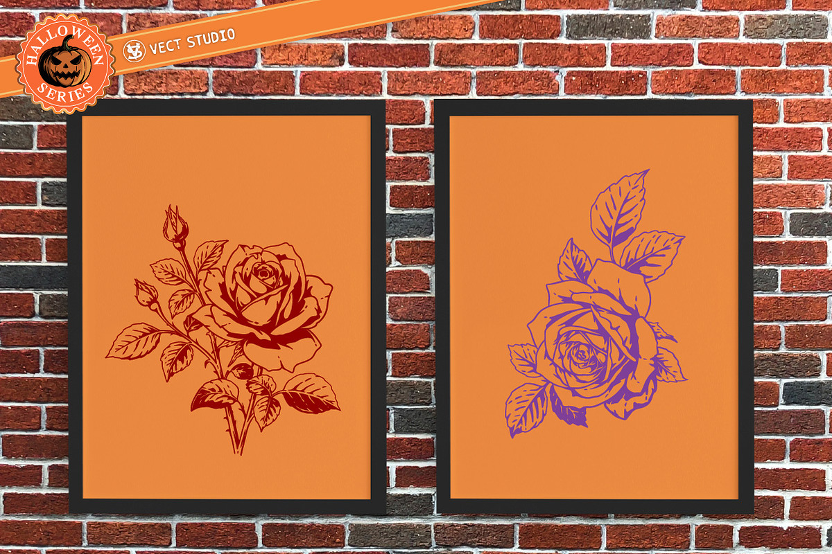 20 Halloween Rose Stamp Brushes, a Brush Add-On by vectstudio (Photo 4 of 10)