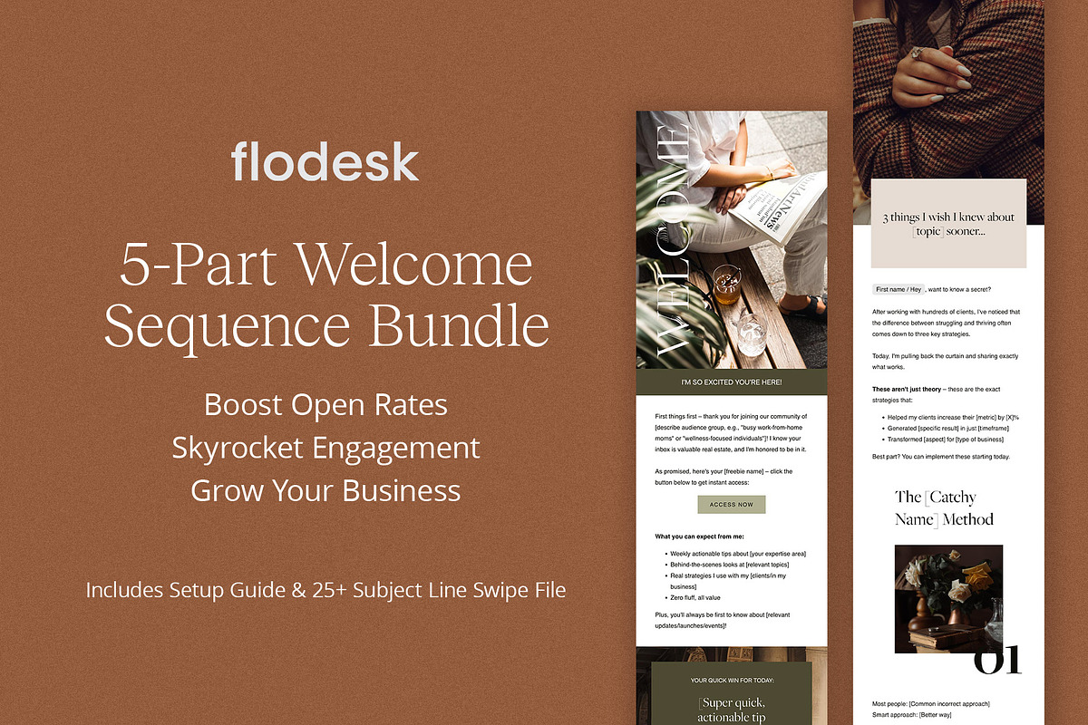 Flodesk Welcome Email Sequence, an Email Template by Meteor Street Studio
