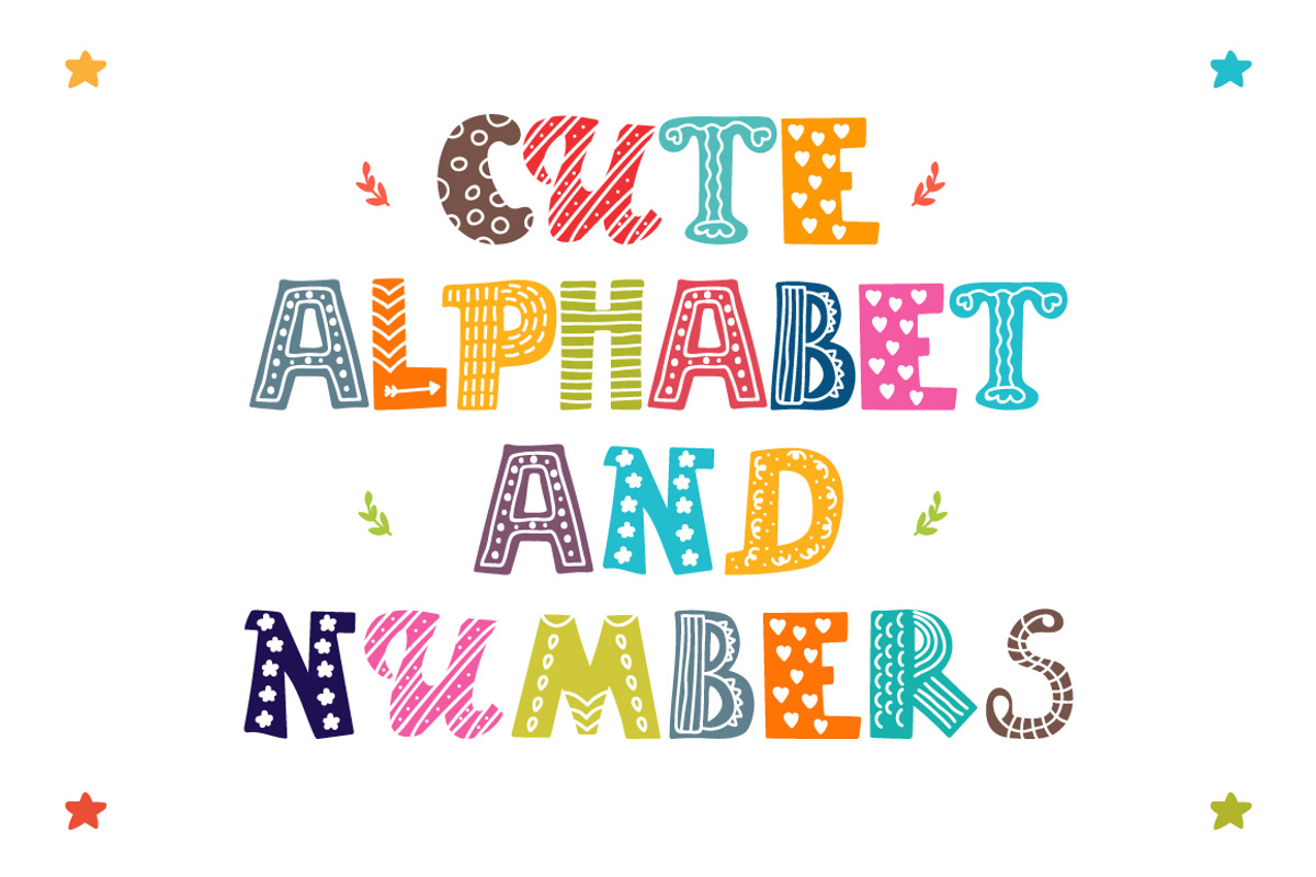 Cute Alphabet and numbers, a Decorative Illustration by Helen Sko (Photo 1 of 5)