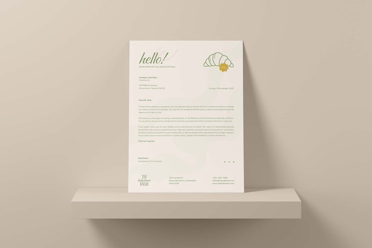 The Bakehaus Bread Shop - Letterhead, a Stationery Template by VUNIRA (Photo 2 of 3)