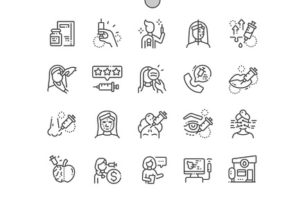 Botox Line Icons, an Outline Icon by Palau