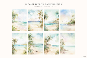 Tropical Beach Landscape Backgrounds