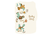 Natural floral backgrounds with bird, an Illustration by JaneLane (Thumbnail 4 of 5)